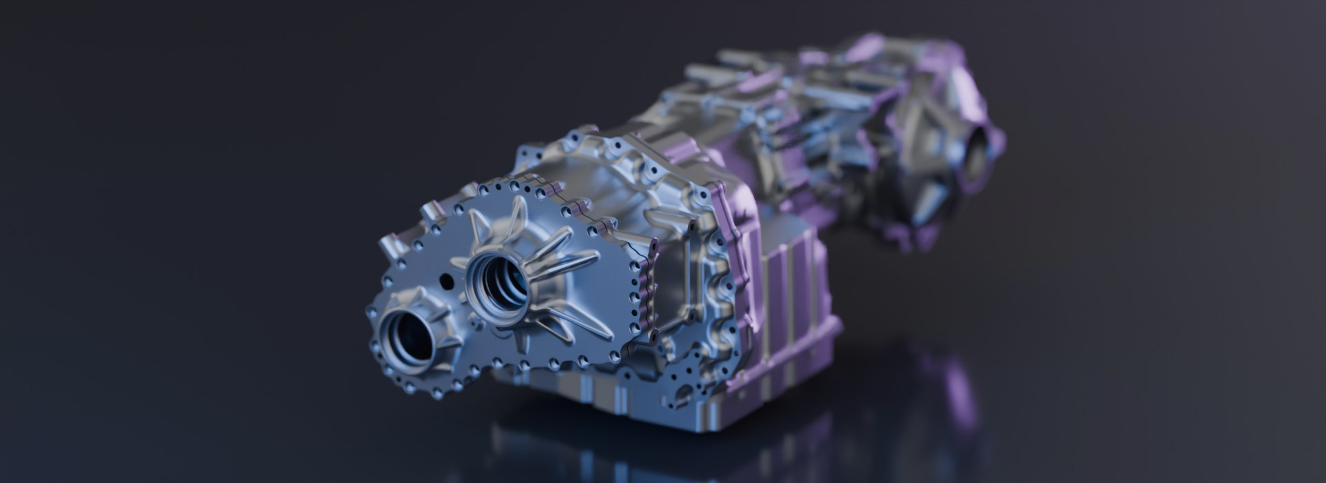 Precision-machined transmission housing